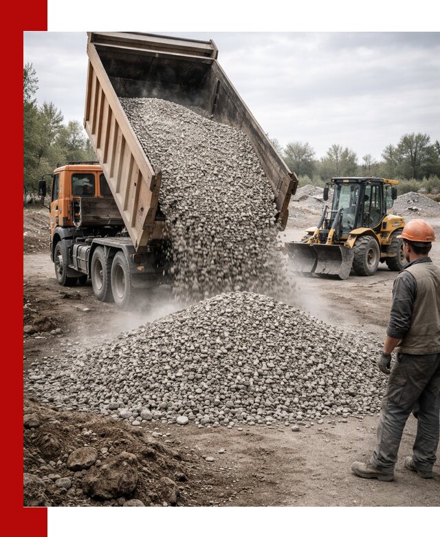 Доставка щебня в Моршанске крупными и мелкими фракциями