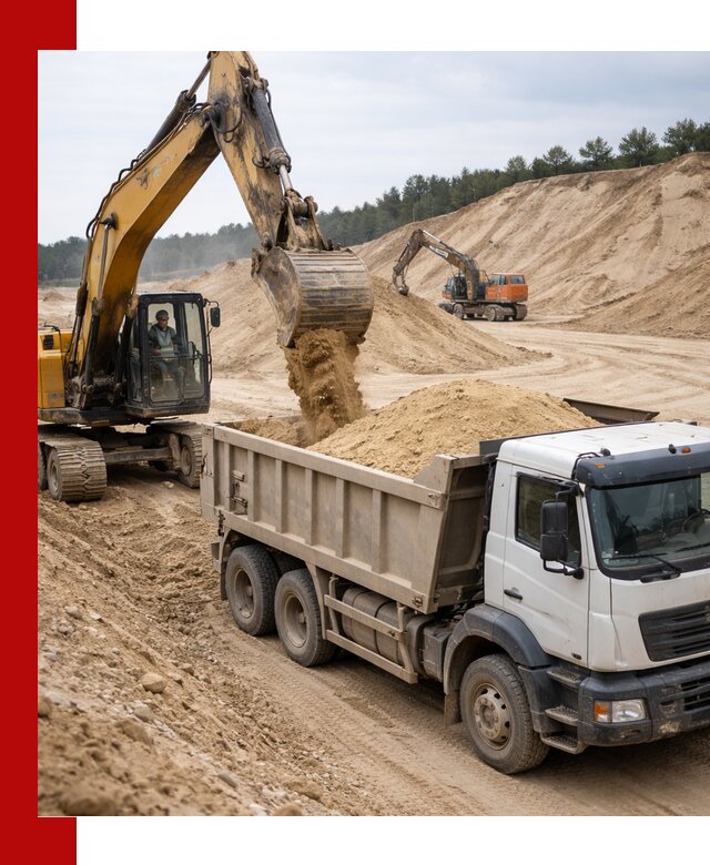 Доставка карьерного песка с самосвалами и разгрузкой в Моршанске