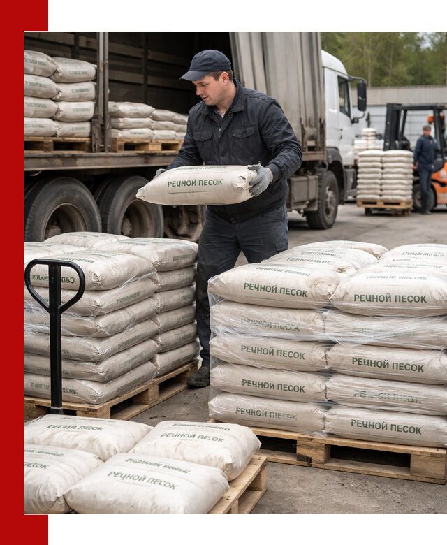 Речной песок в мешках с доставкой в Моршанске