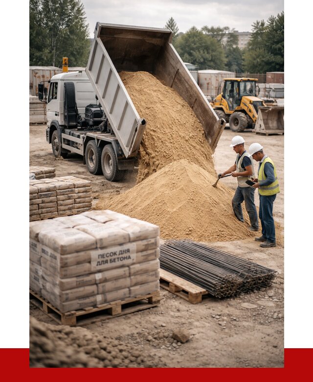 Песок для бетона в Моршанске от 2596 р. с доставкой, ПРОНЕРУДМрш