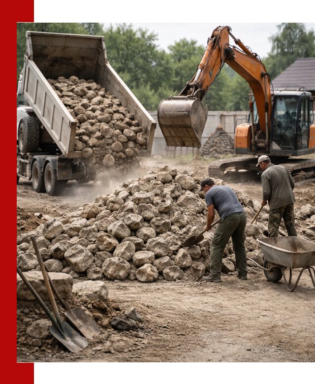 Доставка и разгрузка бутового камня в Моршанске