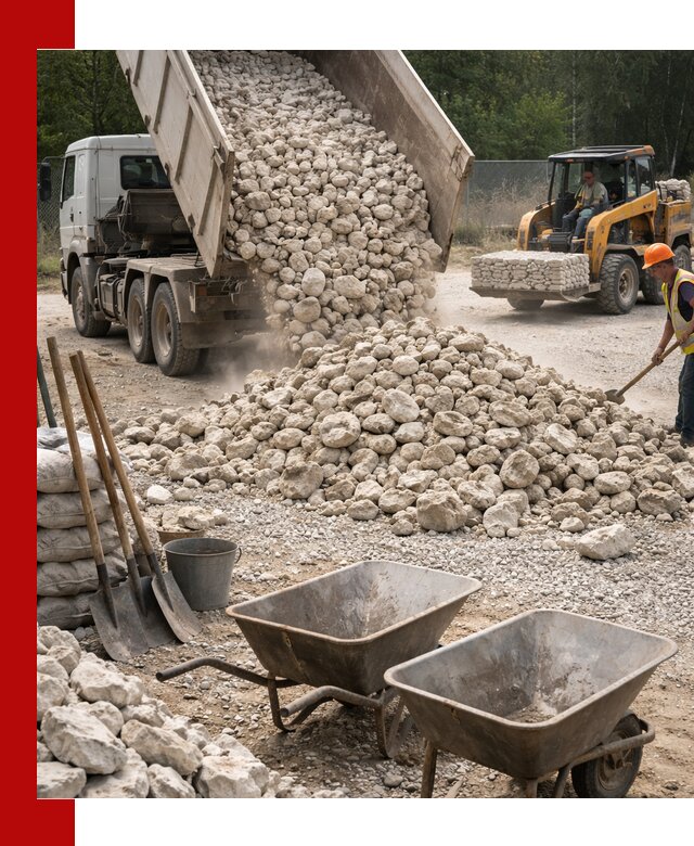 Доставка и продажа бутового известнякового камня в Моршанске