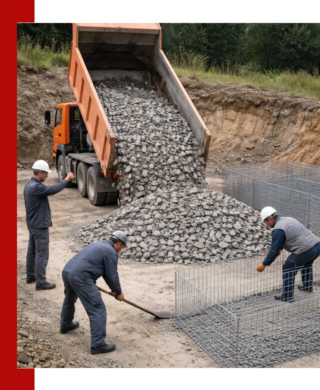 Камень для габионов с доставкой в Моршанске быстро и надёжно