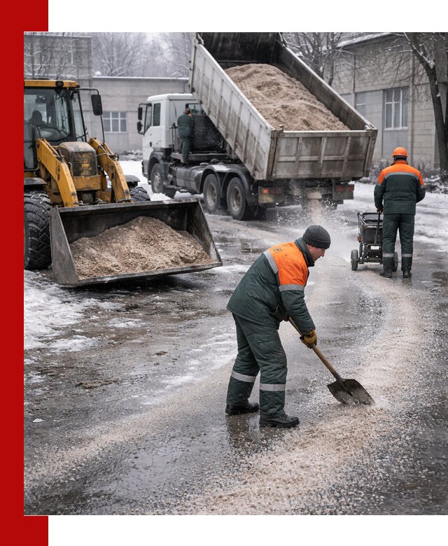Реагент против гололеда с доставкой и нанесением в Моршанске