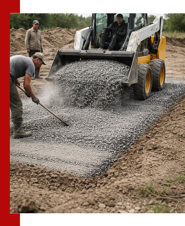 Устройство щебеночной подушки в Моршанске для дорог и фундаментов